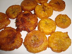 Plátano macho frito sin aplanar