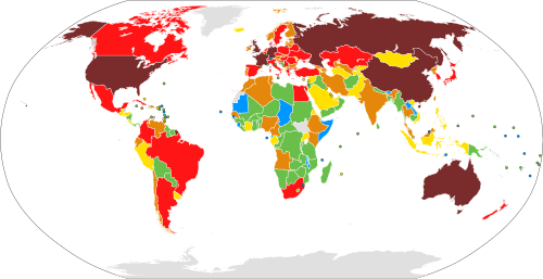 Mapa de participación de los equipos olímpicos