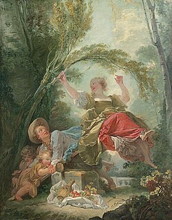Versión temprana de El columpio pintada entre 1750 y 1755 en el Museo Thyssen-Bornemisza de Madrid