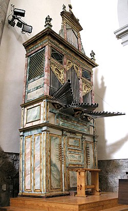 Detalle de un órgano barroco histórico