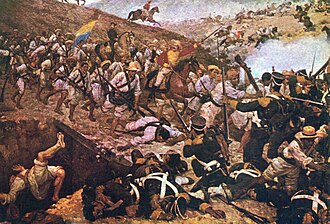 Representación artística de la Batalla de Boyacá