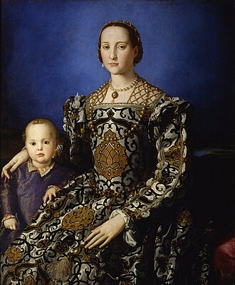 Leonor de Toledo con su hijo Giovanni por Agnolo Bronzino