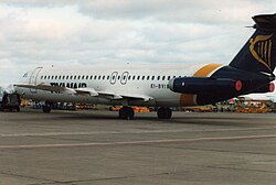 Un avión BAC 1-11 operado por Ryanair durante sus primeros años de servicio