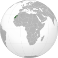 Ubicación del Sahara Occidental en el continente africano