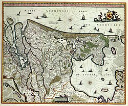 Mapa histórico de Holanda en 1682
