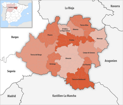 Mapa comarcal y municipal de Soria