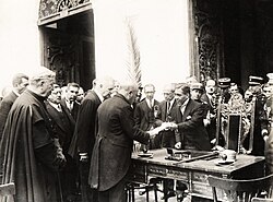 Ceremonia de promulgación de la Constitución peruana de 1933.