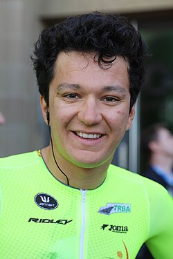Lukas Spengler en una competición ciclista
