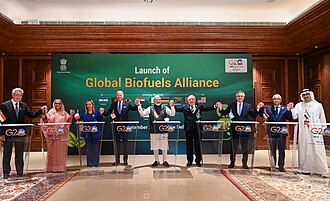Escenario de la 18.ª cumbre del G-20 en Nueva Delhi