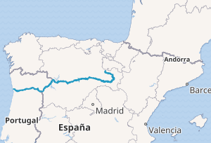 Mapa de la cuenca hidrográfica del Duero