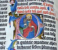 Inicial historiada en biblia latina