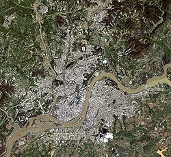 Vista satelital de Pionyang