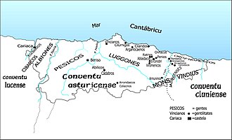 Mapa detallado de la localización de los astures transmontanos