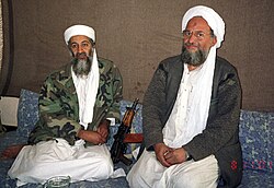 Osama bin Laden y Ayman al-Zawahiri durante una entrevista en Kabul en 2001.