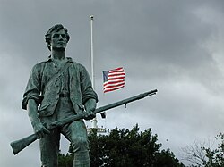 Escultura The Minute Man en honor a las milicias coloniales