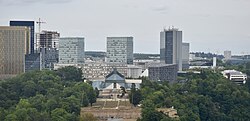 Distrito de Kirchberg con el Fort Thüngen y el Mudam
