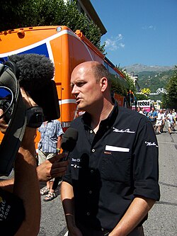 Bjarne Riis durante una competición ciclista