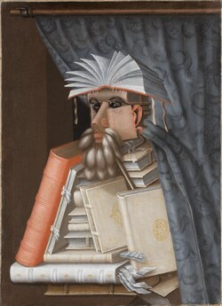 El bibliotecario, pintura de Giuseppe Arcimboldo
