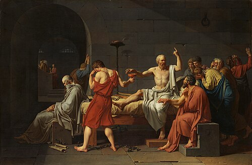 Representación de la muerte de Sócrates
