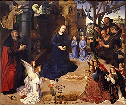 La adoración de los pastores, tabla central del Tríptico Portinari