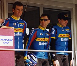 Marc Sergeant a la izquierda durante la París-Nice 1993