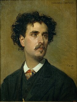 Retrato de Mariano Fortuny pintado en 1867 por Federico Madrazo