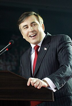 Mijeíl Saakashvili en una aparición pública