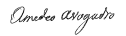 Firma manuscrita de Amedeo Avogadro