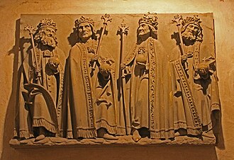 Representación de los emperadores Conrado II, Enrique III, IV y V