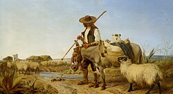 Pintura de un pastor español del siglo XIX