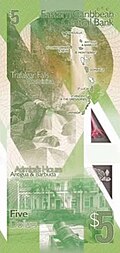 Detalle de billetes del dólar del Caribe Oriental