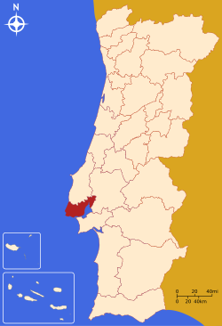 Mapa representativo de la Gran Lisboa