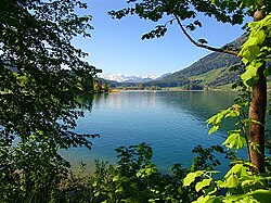 Paisaje del lago de Ägeri en Zug