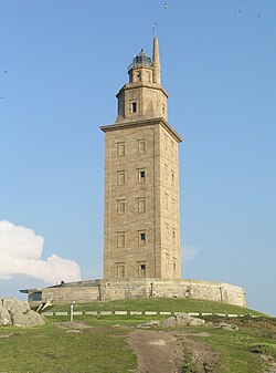 Torre de Hércules en La Coruña, España.