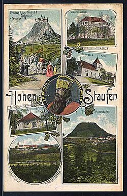 Postal histórica sobre los Hohenstaufen fechada en 1905