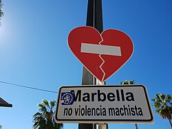 Señal institucional contra la violencia machista en un municipio