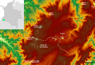 Mapa detallado del Nudo de los Pastos