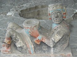 Chac mool hallado en las ruinas del Templo Mayor de Tenochtitlan