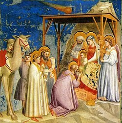 La adoración de los Reyes Magos con el cometa