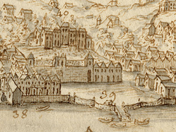 Dibujo histórico de la Quinta Real de Belém en 1763