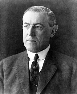 Fotografía histórica del presidente estadounidense Woodrow Wilson.