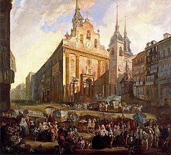 La Puerta del Sol en Madrid pintada por Luis Paret en 1773.
