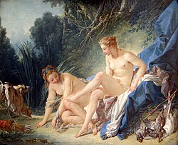 Diana después del baño, obra realizada por François Boucher en 1742.
