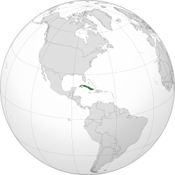 Mapa de la isla caribeña de Cuba