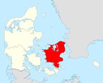 Mapa de la isla de Selandia