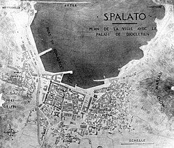 Mapa histórico de Spalato en el año 1912