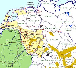 Mapa histórico de las campañas de Druso en Germania Magna