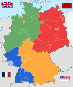 Mapa de las zonas de ocupación de Alemania tras la Segunda Guerra Mundial