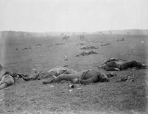 Fotografía histórica de bajas en Gettysburg