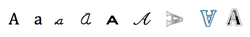 Representación de la letra a